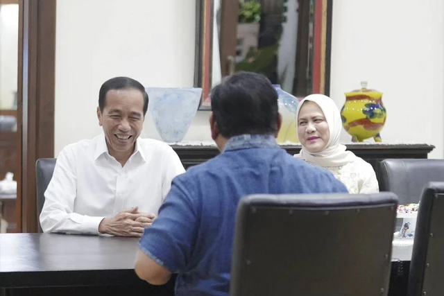 Momen silaturahmi Presiden Prabowo Subianto bersama Jokowi