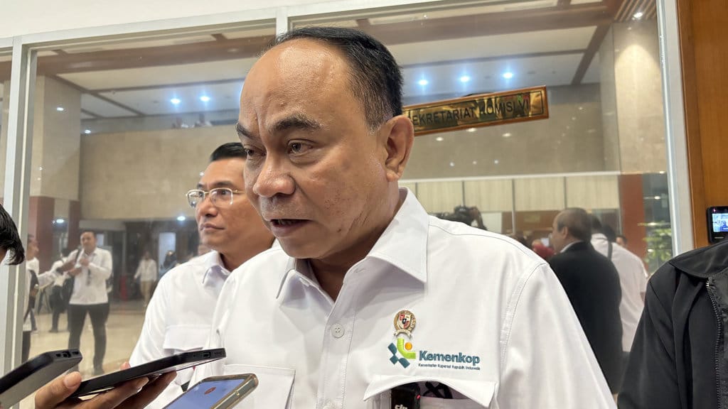 Menteri Koperasi (Menkop) Budi Arie Setiadi di Gedung DPR RI, Jakarta, Senin (8:9:2025)