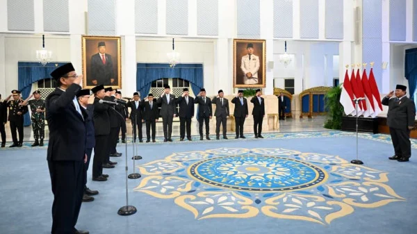 Pelantikan 4 menteri dan 1 wamen oleh Presiden Prabowo Subianto