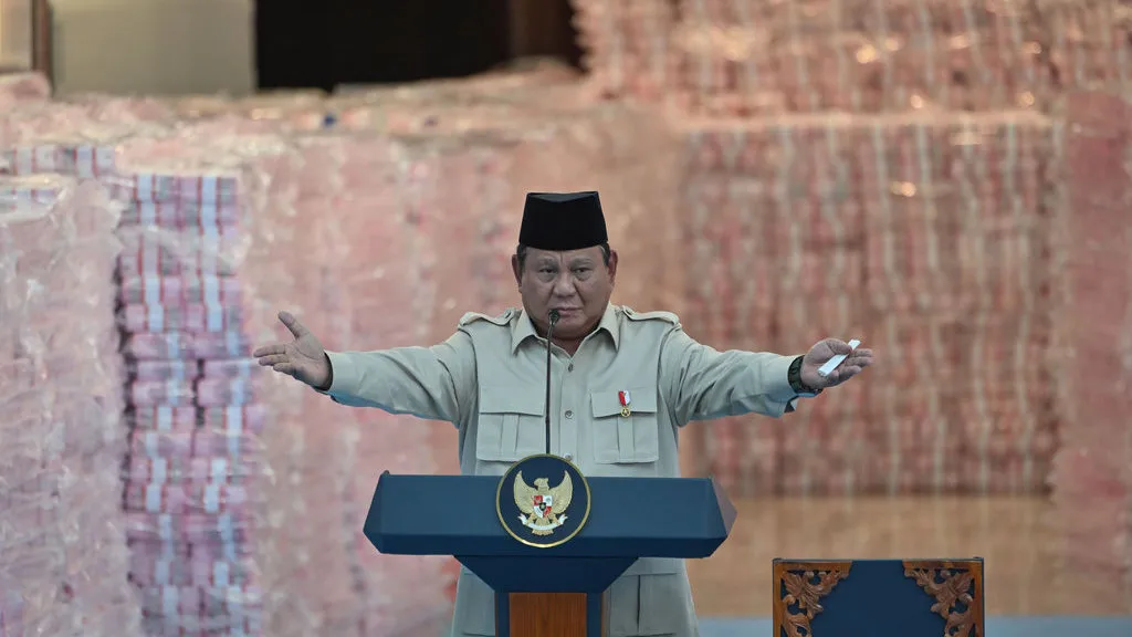 Presiden Prabowo Subianto menyampaikan pidato